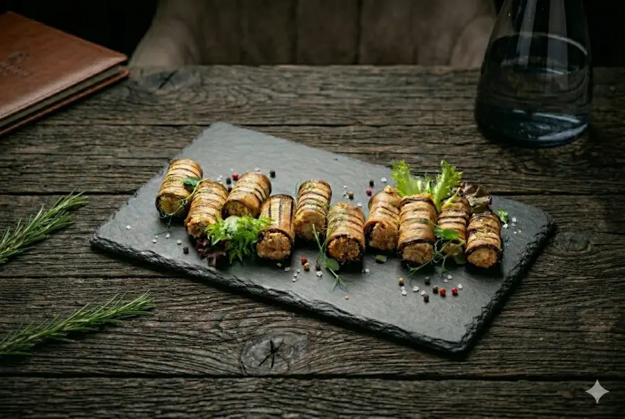 Каннелони из баклажан с ореховой начинкой
